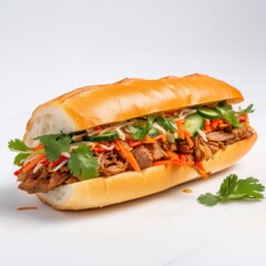 Banh Mi Isolated on White .Generative AI