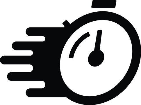 fast time, delivery icon, deadline vector stop watch symbol
