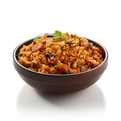 Fototapeta premium Jambalaya Isolated on White .Generative AI