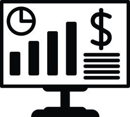 finance stats online report vector icon