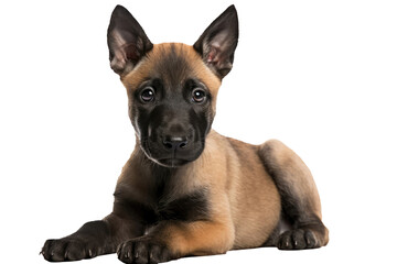 Belgian Malinois Dog Puppy. On An Isolated Transparent Background, Png. Generative AI
