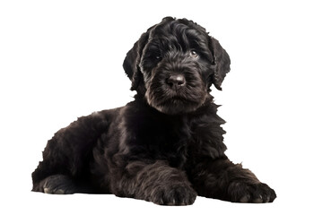 Black Russian Terrier Dog Puppy. On An Isolated Transparent Background, Png. Generative AI