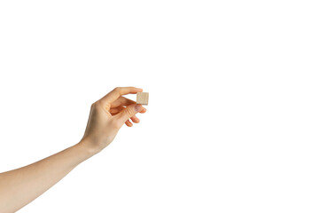 hand holding a cube