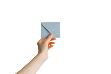 hand holding an envelope. the concept of sending a letter with a message. delivery of the letter.