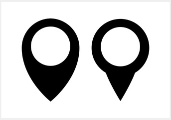 Map pointer icon isolated. GPS location symbol. Stencil Vector stock illustration. EPS 10