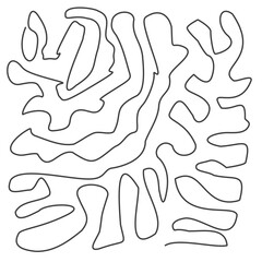 Obraz premium Hand drawn vector black and white abstract drawing. Curvy continuous line. Doodle.