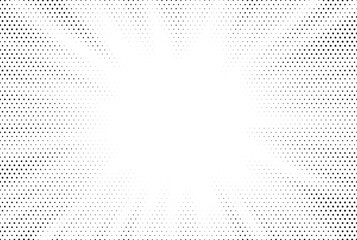 Halftone gradient sun rays pattern. abstract halftone vector dots background. monochrome dots pattern. pop art, comic small dots. star rays halftone poster. shine, explosion. sunrise rays background.