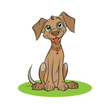 Funny puppy vector illustration. Cartoon style dog clipart