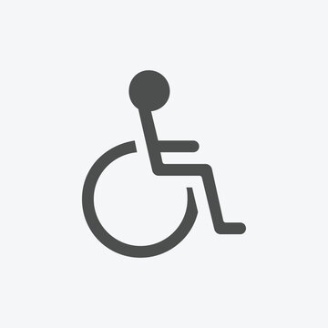 Wheelchair icon vector. Isolated disabled icon vector design