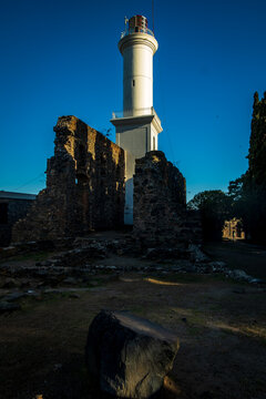 colonia del sacramento Uruguay white lighthouse 