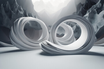 Geometric Infinity: A Minimalist and Abstract 3D Rendering