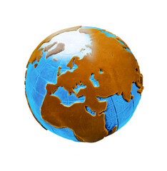 Bild von einem Globus. Die Erdkugel. Eine künstliche Darstellung der Erde.
