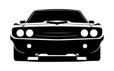 American Muscle Car Front View Vector