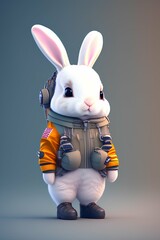 cute bunny in pilot suit - generative ai