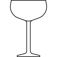 Coupe glass icon, cocktail glass name related vector