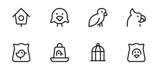 Birds icon. birds nest, cage, home icon flat vector and illustration, graphic, editable stroke. Suitable for website design, logo, app, template, and ui ux.