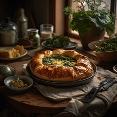 Savory Golden Börek - Delicious Turkish Pastry, Generative AI