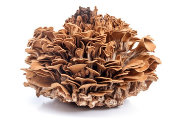 Maitake Mushroom Grifola Frondosa On White Background. Generative AI