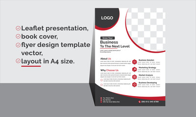 Modern Leaflet presentation, flyer design template vector.