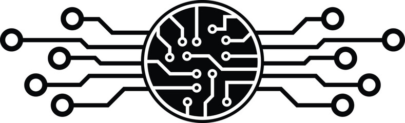 technology, circuit board icon vector