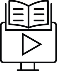 training video icon, online learning, book vector
