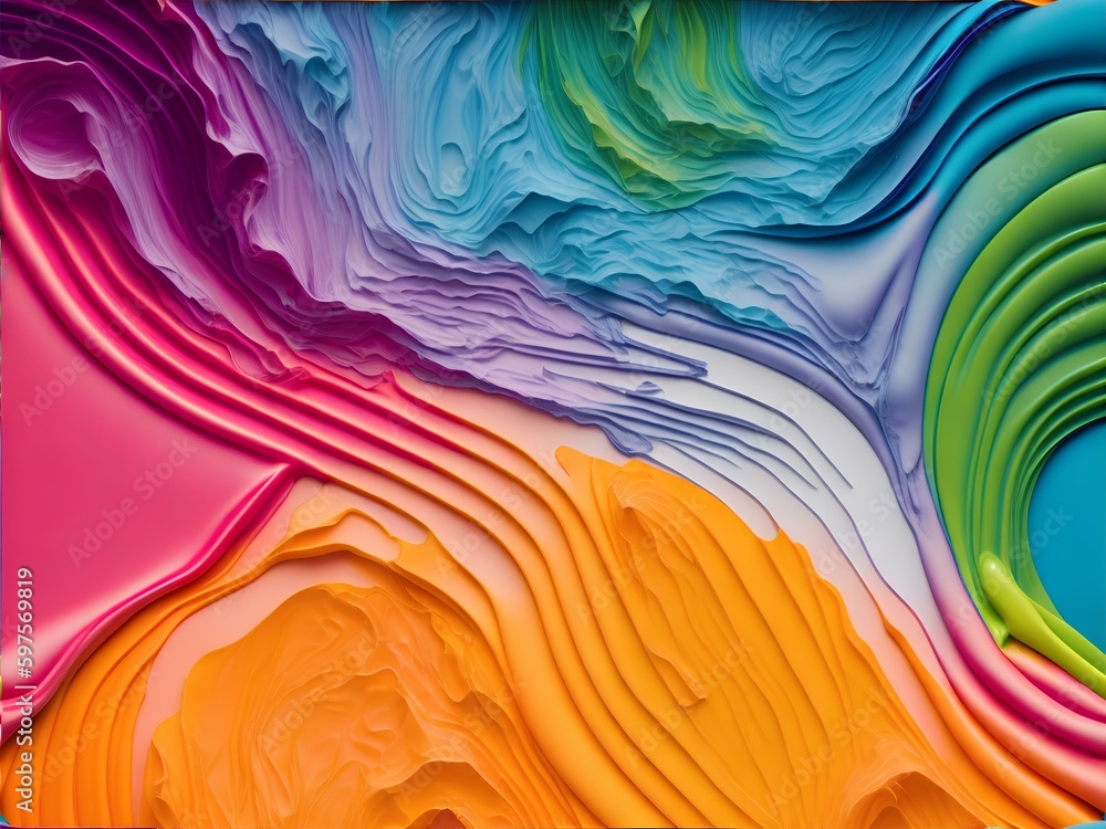 Poster abstract colorful background with waves generated ai