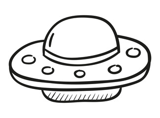 UFO. Hand drawn vector illustration