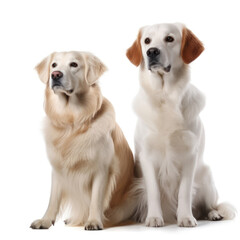 Various Dog Breeds Posing on a White Background