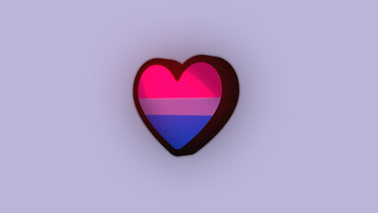 heart bisexual flag LGBT 3d 