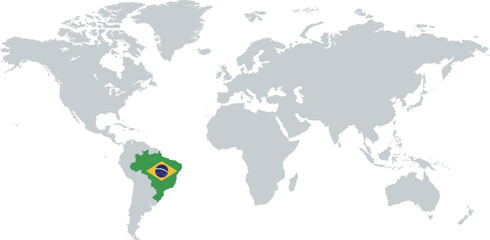 mapa Brasil en el mundo © Anis_
