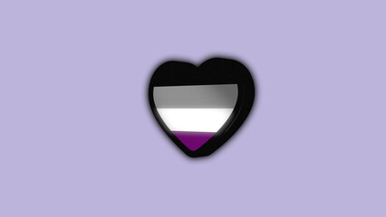 heart asexual flag LGBT 3d 