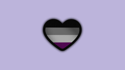 heart asexual flag LGBT 3d 