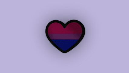 heart bisexual flag LGBT 3d  - obrazy, fototapety, plakaty