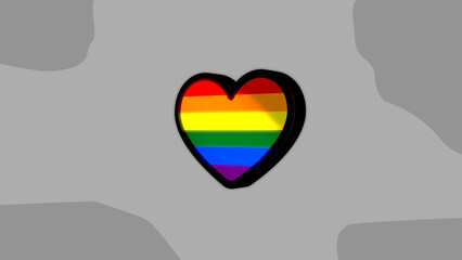 heart lgbt flag LGBT 3d 