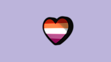 heart leasbian flag LGBT 3d 