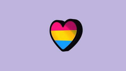 heart pansexual flag LGBT 3d 