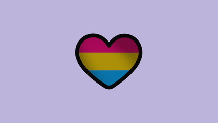 heart pansexual flag LGBT 3d 