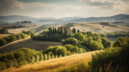 Paisagem rural na Toscana, Itália