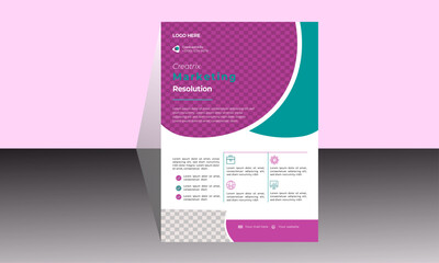 Naklejka premium Creative construction colorful business flyer web design, vector template design or business poster template design. 