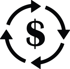 money exchange, financial circulation, cash flow icon vector