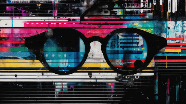 Glitch-Art Hintergrund Grafik Sonnenbrille