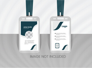 Abstract Geometric Blue Id Card Design, Professional Identity Card Template Vector for Employee and Others