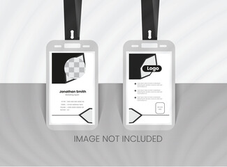 Abstract Geometric Blue Id Card Design, Professional Identity Card Template Vector for Employee and Others