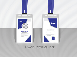 Abstract Geometric Blue Id Card Design, Professional Identity Card Template Vector for Employee and Others