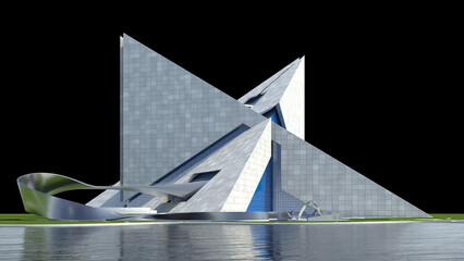 Futuristic Triangular 3D Architecture