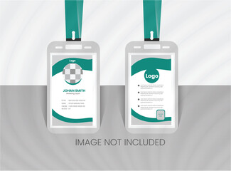 Abstract Geometric Blue Id Card Design, Professional Identity Card Template Vector for Employee and Others