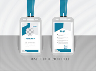 Abstract Geometric Blue Id Card Design, Professional Identity Card Template Vector for Employee and Others