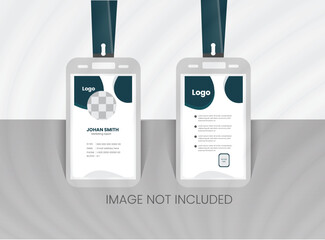 Abstract Geometric Blue Id Card Design, Professional Identity Card Template Vector for Employee and Others