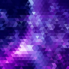 Background made of purple triangles. Square composition with geometric shapes.