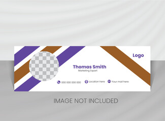 Modern and minimalist email signature or email footer template